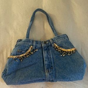 Custom Lee Denim Bag with Jeweled Pockets